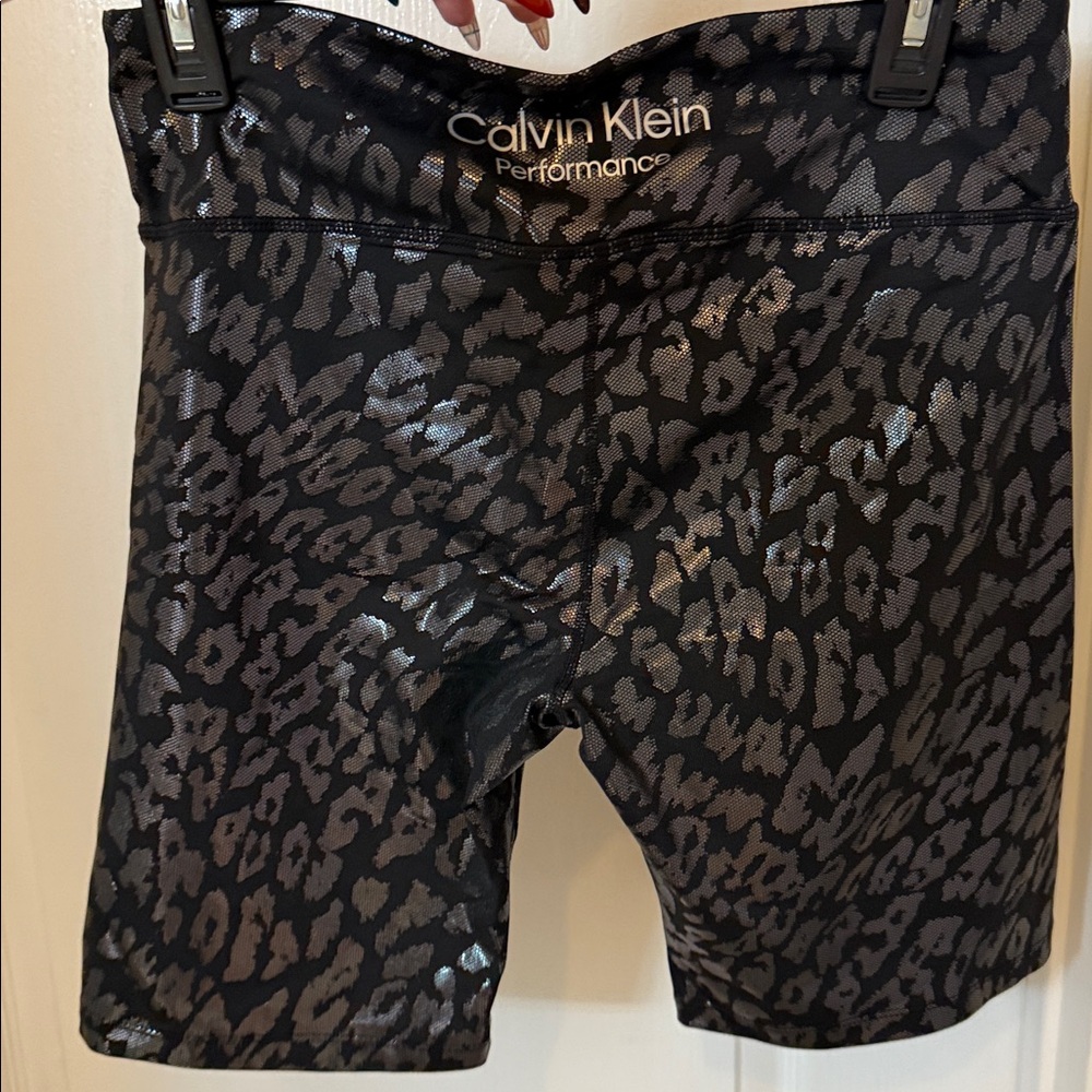 Calvin Klein Black Metallic Leopard Bike Shorts - Picture 3 of 4